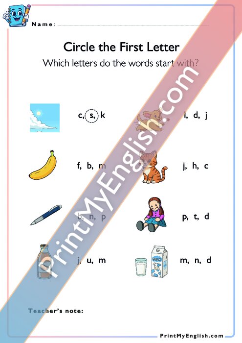 Circle the First Letter