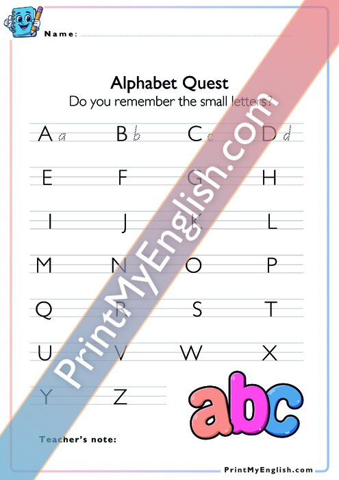 Alphabet Quest - Small Letters