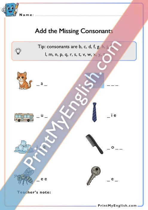 Add the Missing Consonants