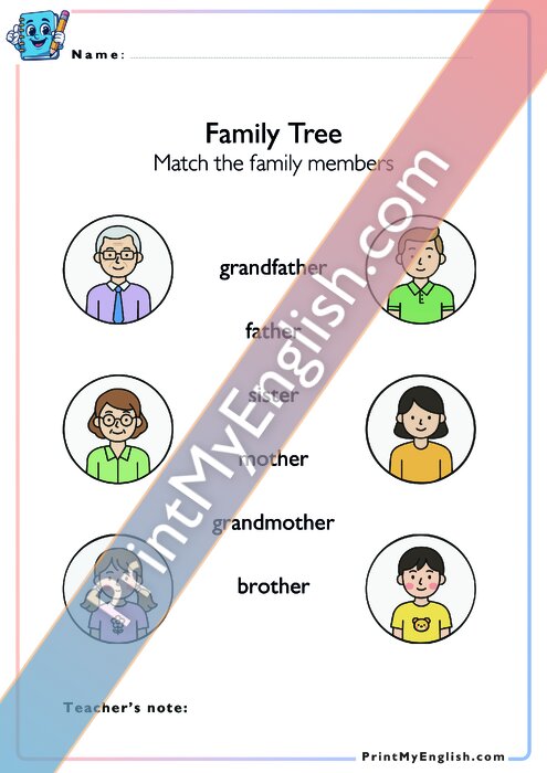 Matching Game - Family Tree