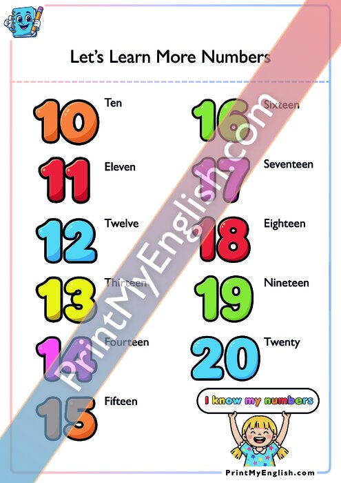 Let's Learn the Numbers - 10 to 20