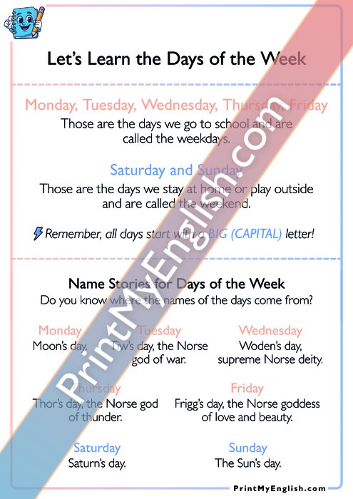 Let's Learn the Days of the Week