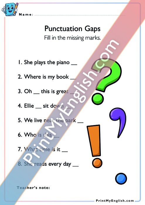 Punctuation Gaps - Version 2