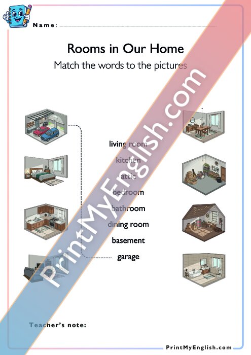 Matching Game - Rooms in Our Home