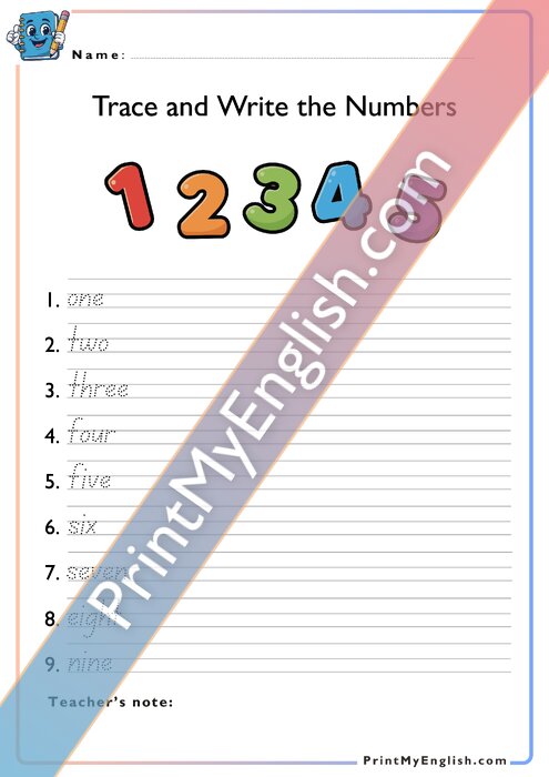 Trace and Write the Numbers