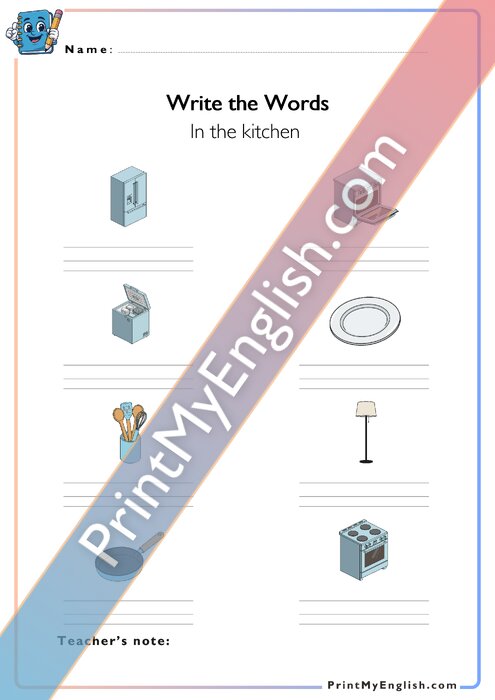 Write the Words - In the Kitchen