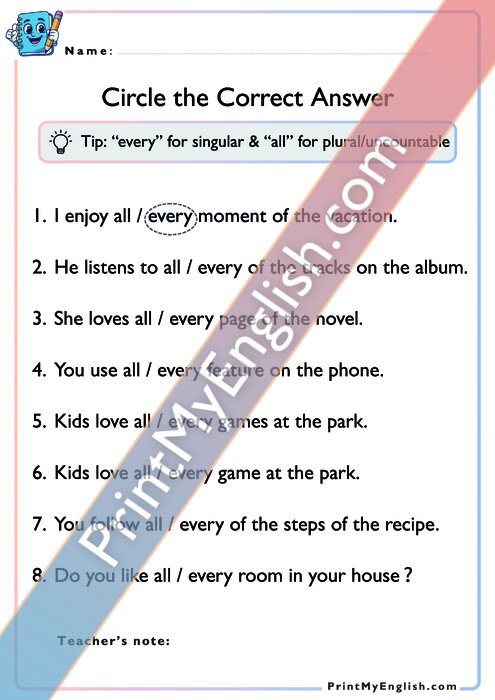 Circle the Correct Answer