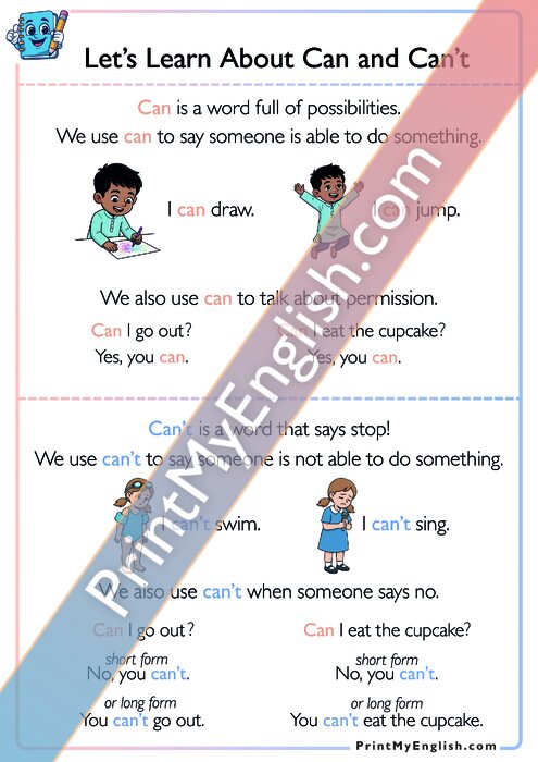 Let's Learn About Can and Can't