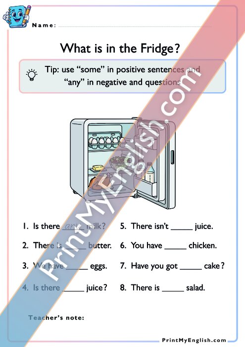 What is in the Fridge - some or any