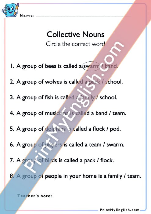 Collective Nouns - Animals - Version 2