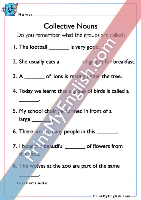 Fill in the Gaps - Collective Nouns