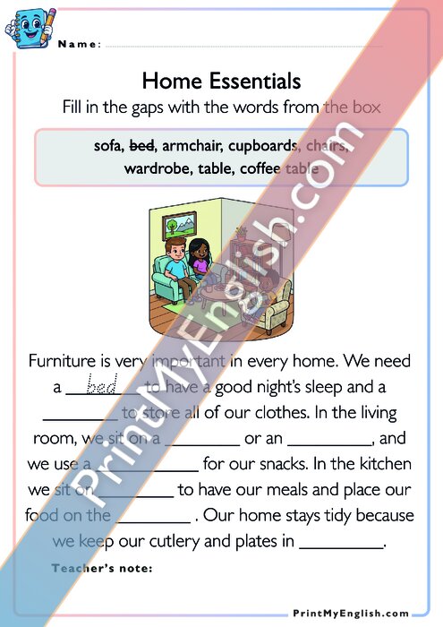 Fill in the Gaps - Home Essentials