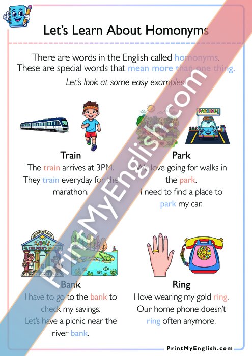 Let's Learn About Homonyms