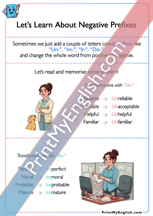 Let's Learn About Negative Prefixes - Version 2