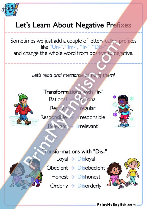 Let's Learn About Negative Prefixes - Version 4