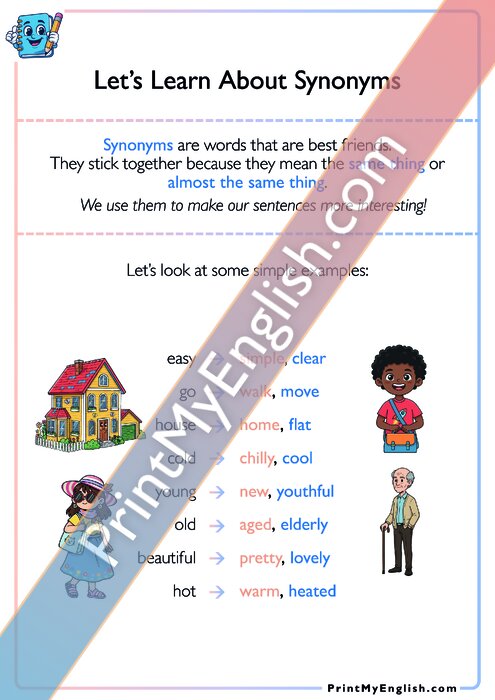 Let's Learn About Synonyms - Version 2