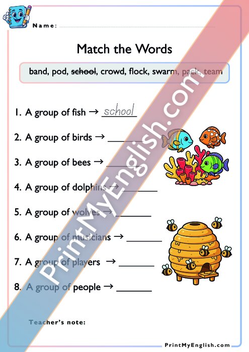 Matching Game - Groups of Animals
