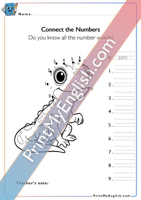 Connect the Numbers - Lizard