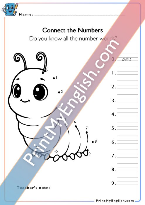 Connect the Numbers - Caterpillar