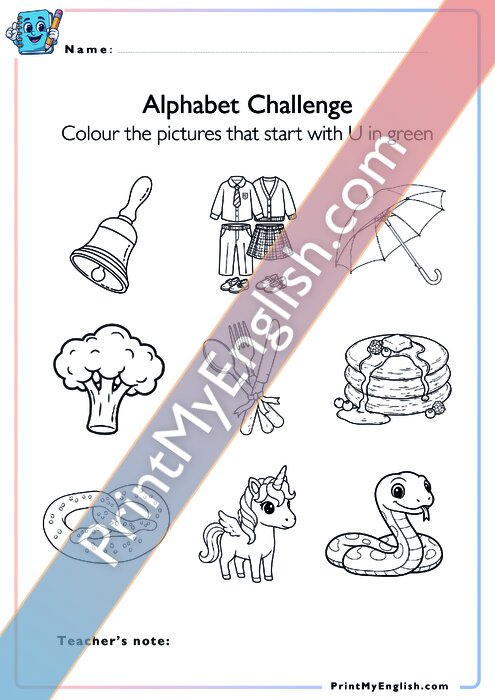 Alphabet Challenge - Uu