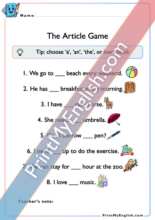 The Article Game