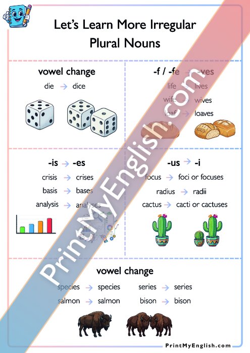 Let’s Learn More Irregular  Plural Nouns
