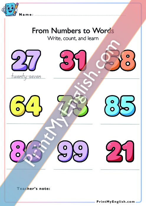 From Numbers to Words - Version 4