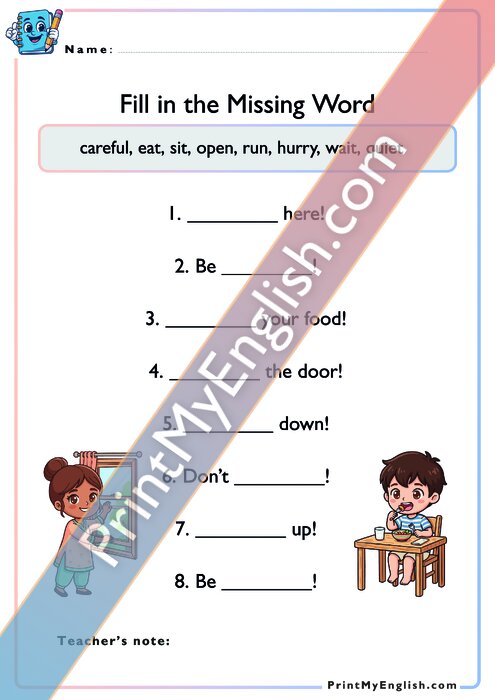 Fill in the Gaps - Imperatives