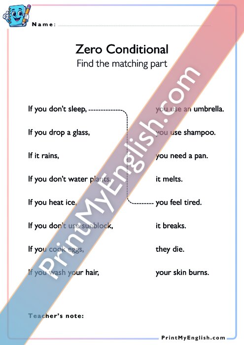 Zero Conditional - Match the Sentences