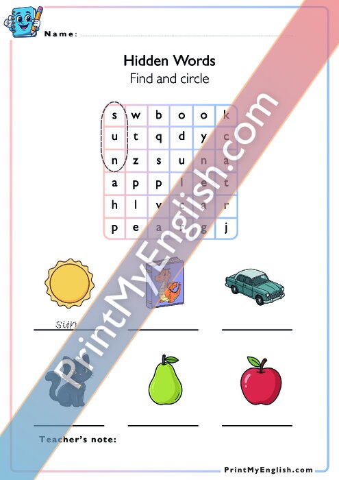 Hidden Words - Find and Circle