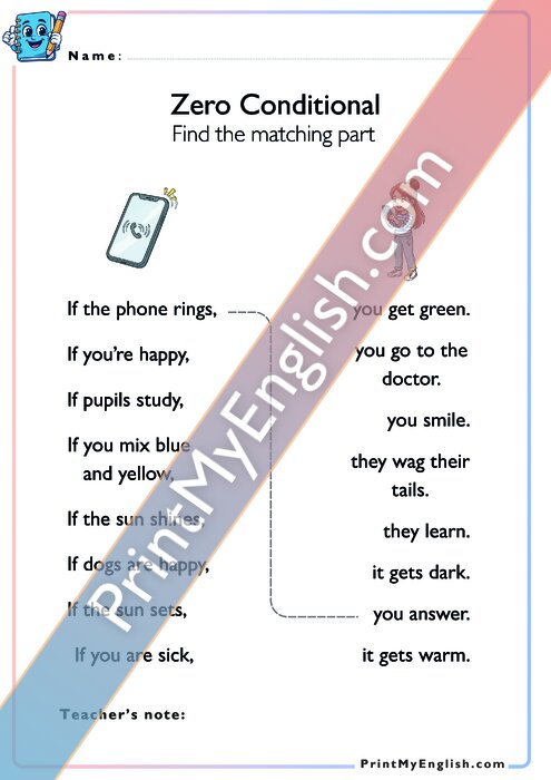Zero Conditional - Match the Sentences