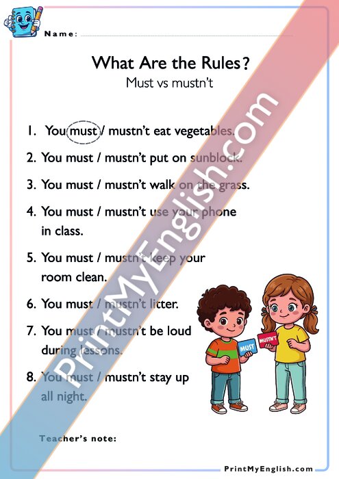 What Are the Rules - Must vs Mustn't