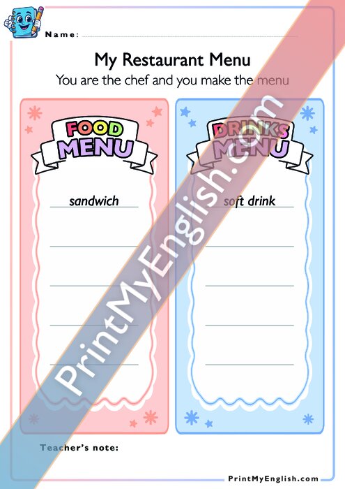 My Restaurant Menu