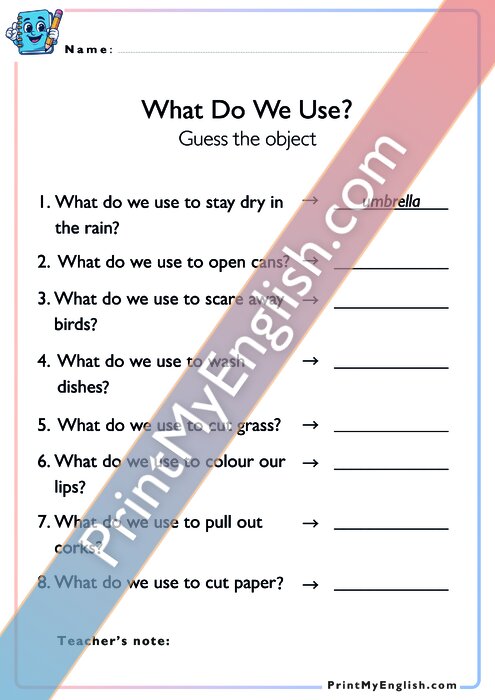 Guess the Object - What Do We Use?