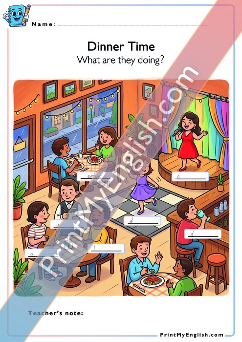 Present Continuous Tense - Dinner time