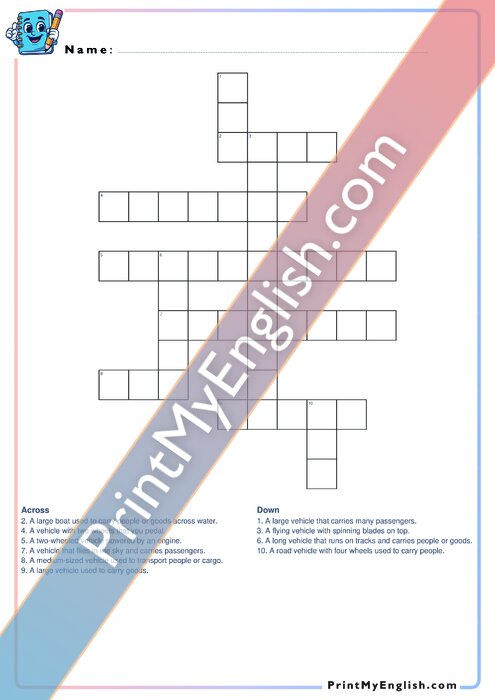 Vehicles - Crossword