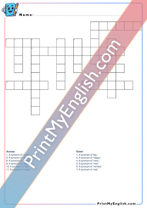 Synonyms - Crossword