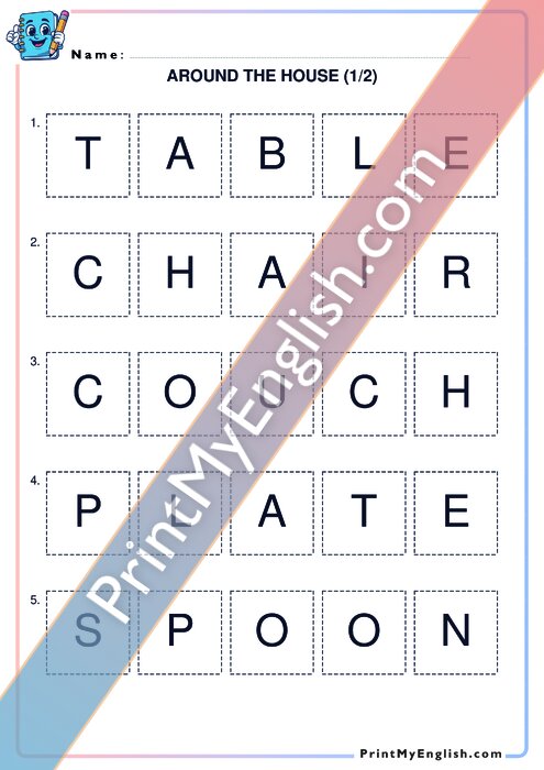 Around the House - Spelling Game