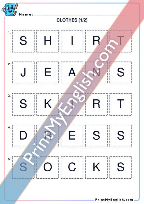 Clothes - Spelling Game