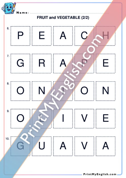 Fruit and Vegetable - Spelling Game