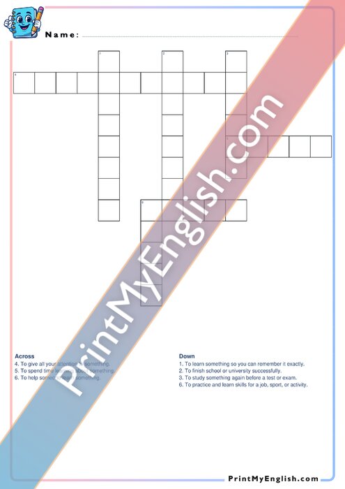 B1 Educational Verbs - Crossword