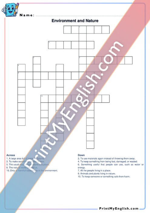 B1 Environment and Nature - Crossword