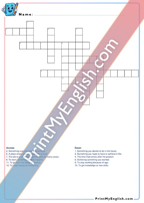 B1 Future Plans and Dreams - Crossword