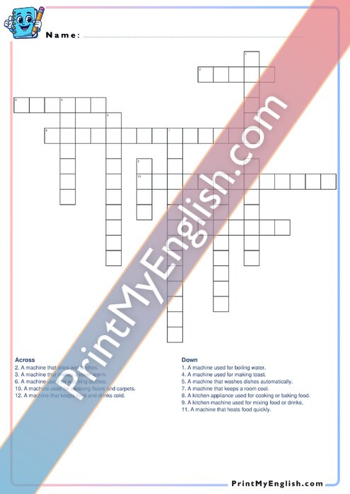 A2 Home Appliances - Crossword