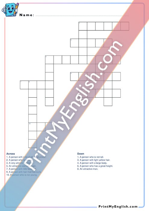 A2 Physical Appearance - Crossword