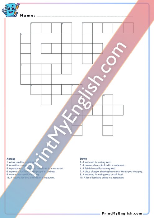 A2 Restaurants - Crossword