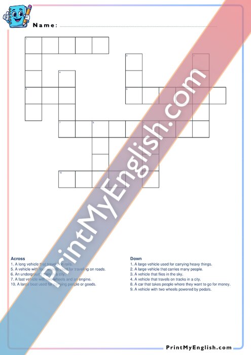 A2 Transport - Crossword