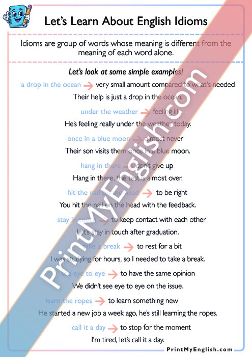 Let's Learn About English Idioms - Part 1
