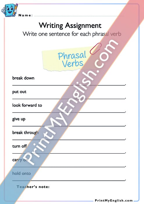 Phrasal Verbs - Writing Assignment - Version 1