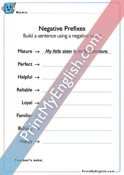 Negative Prefixes